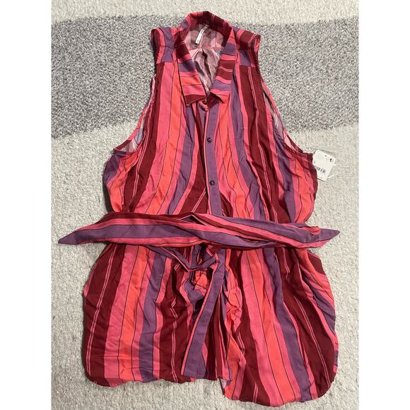 NWT Free People Sleeveless Blouse Womens Size Small Mackenzie Wrap Button-Up Top - Picture 10 of 16